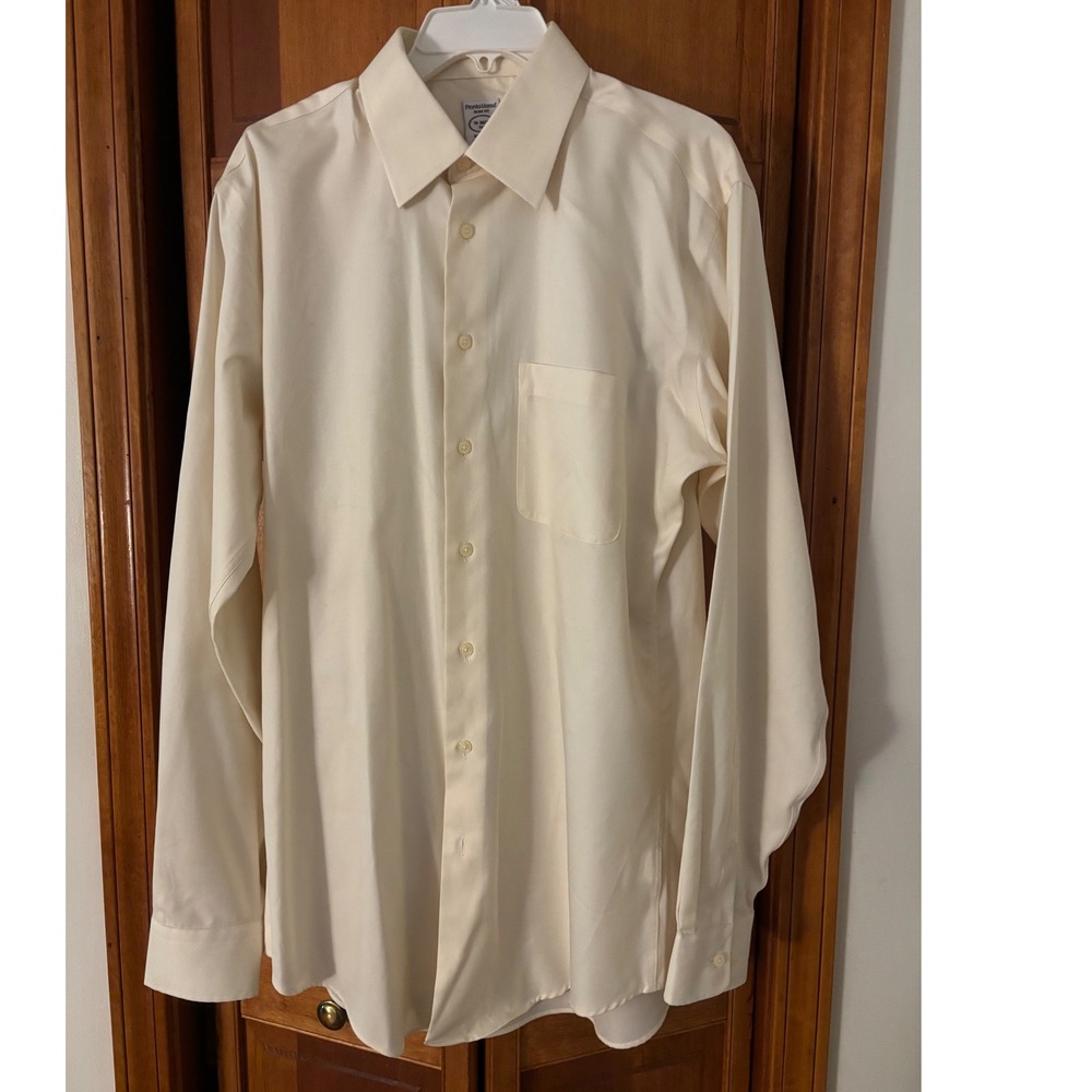 Pronto Uomo Slim Fit Dress Shirt 16 36/37 Tall‎ Non Iron 100% Cotton